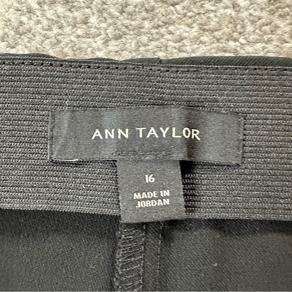 Ann Taylor Skinny Stretch Ankle Length Black Trousers with Elastic Waist - Picture 5 of 6